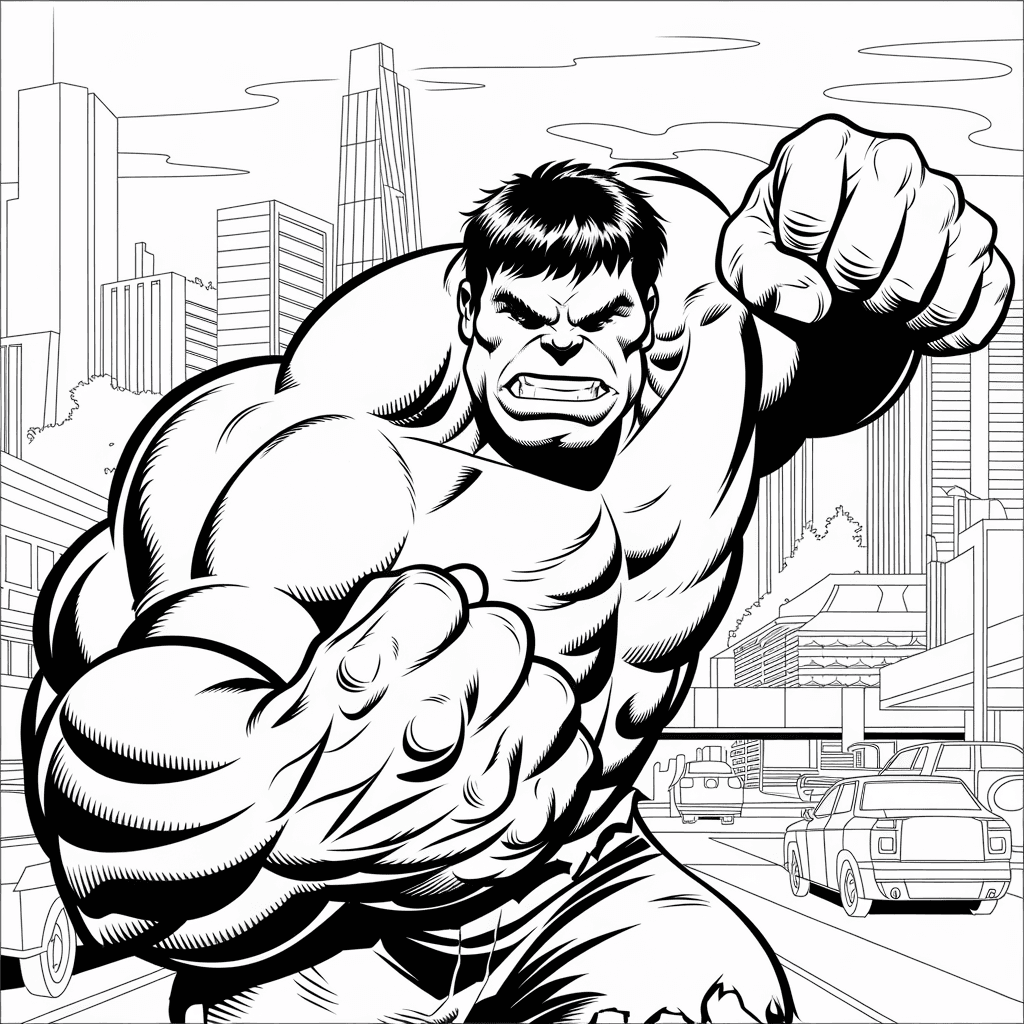 gambar hulk mewarnai 9