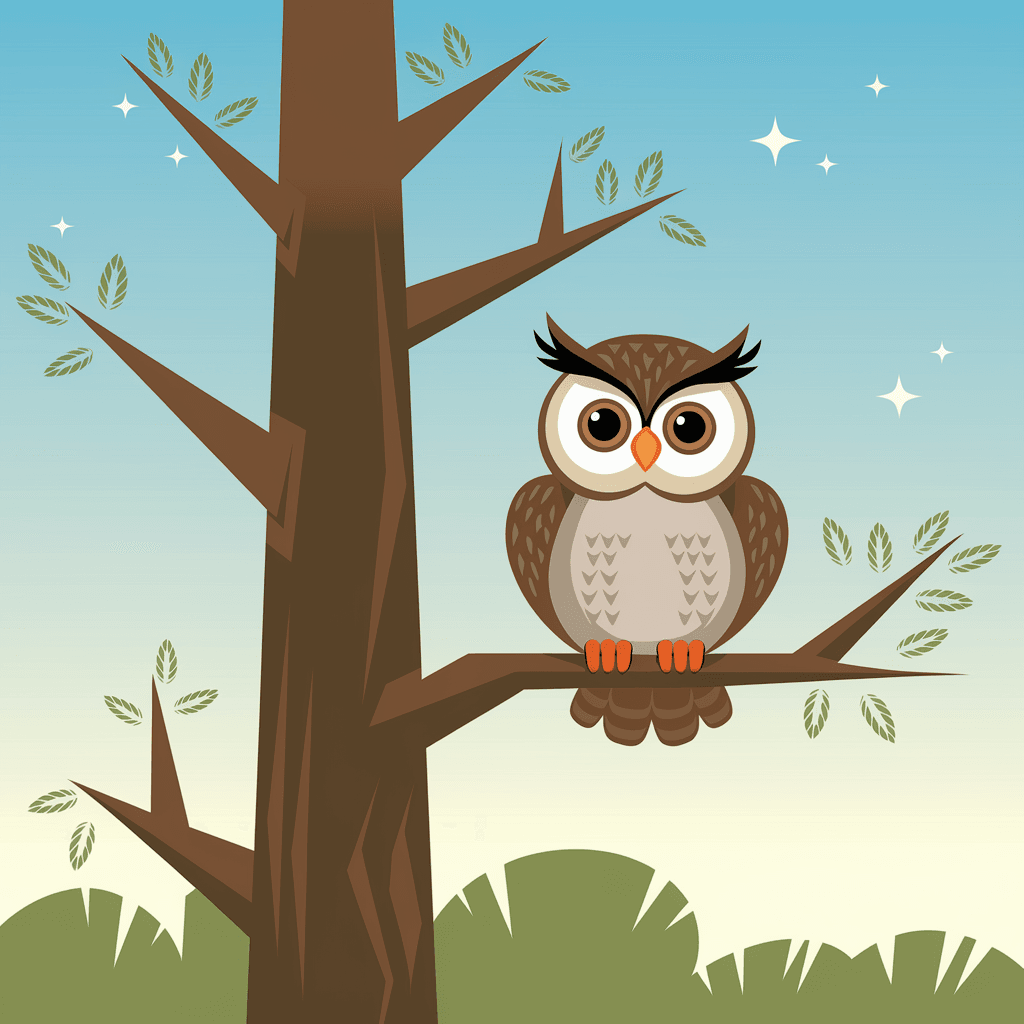 Burung Hantu 2D Bergambar 2 burung hantu 2d bergambar 1