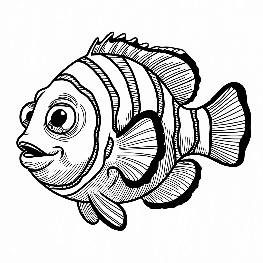 Sketsa Ikan Nemo Hitam Putih 2 sketsa ikan nemo hitam putih