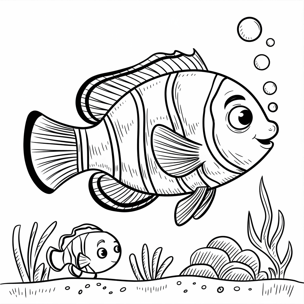 Sketsa Ikan Nemo Hitam Putih 12 sketsa ikan nemo hitam putih