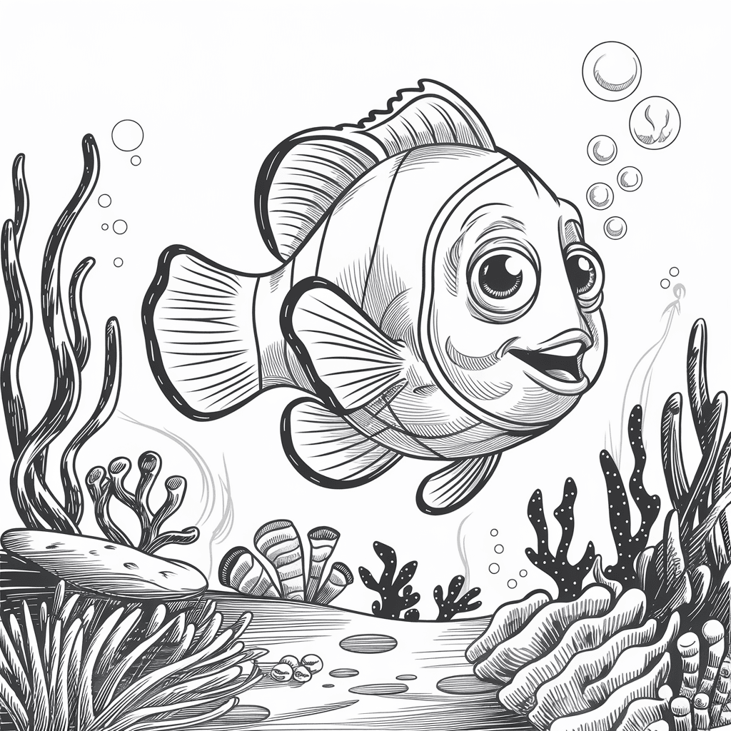 Sketsa Ikan Nemo Hitam Putih 13 sketsa ikan nemo hitam putih