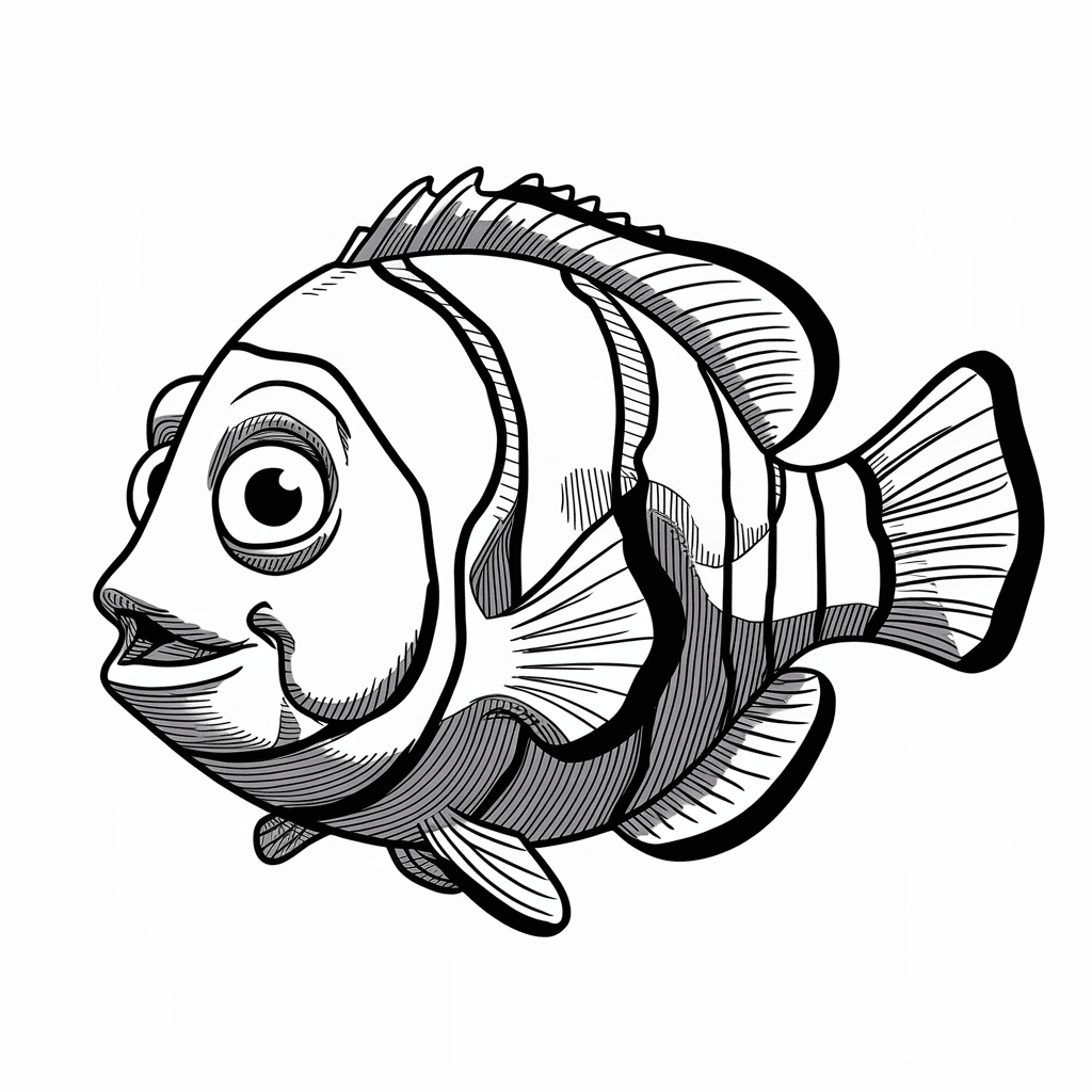 Sketsa Ikan Nemo Hitam Putih 14 sketsa ikan nemo hitam putih