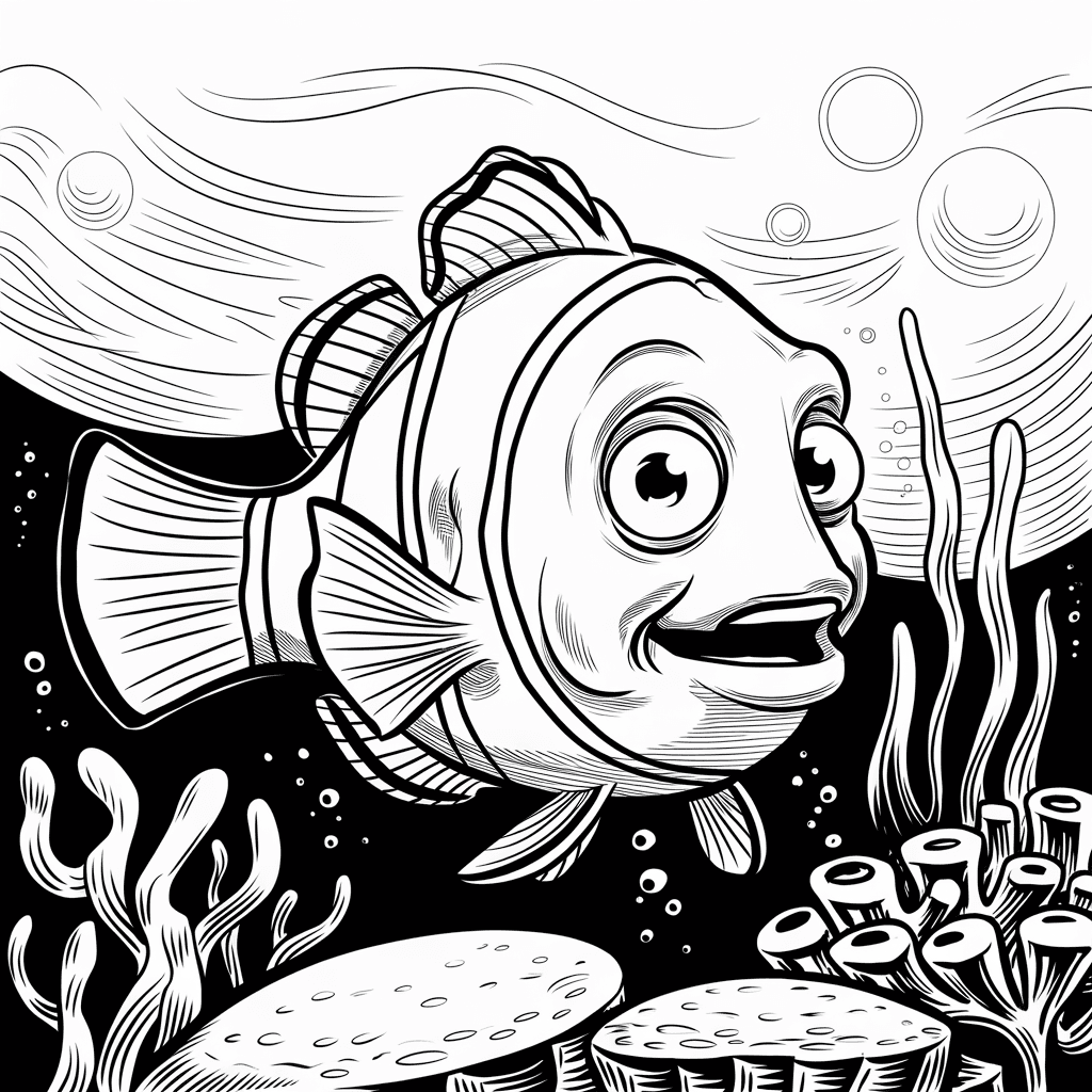 Sketsa Ikan Nemo Hitam Putih 15 sketsa ikan nemo hitam putih