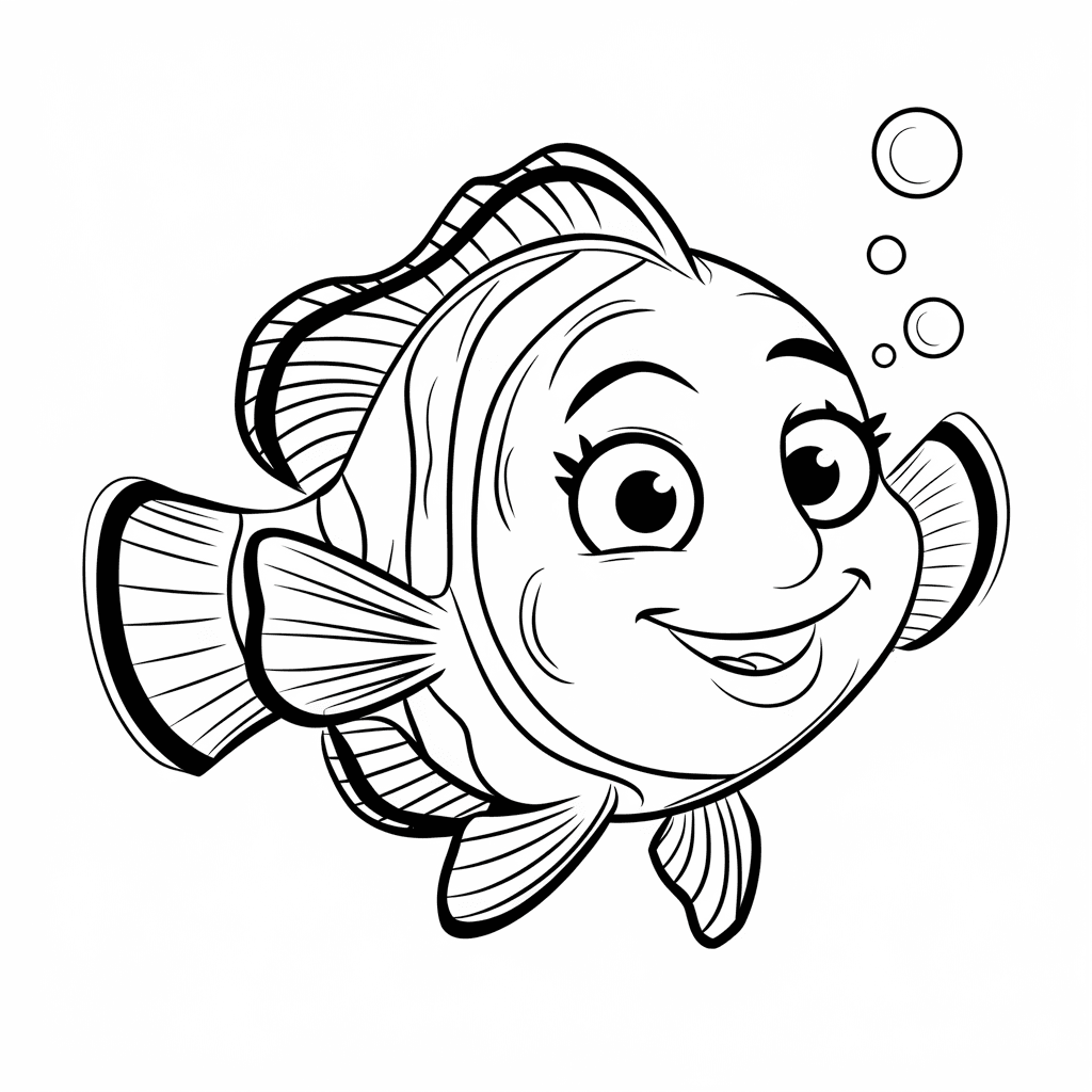 Sketsa Ikan Nemo Hitam Putih 16 sketsa ikan nemo hitam putih
