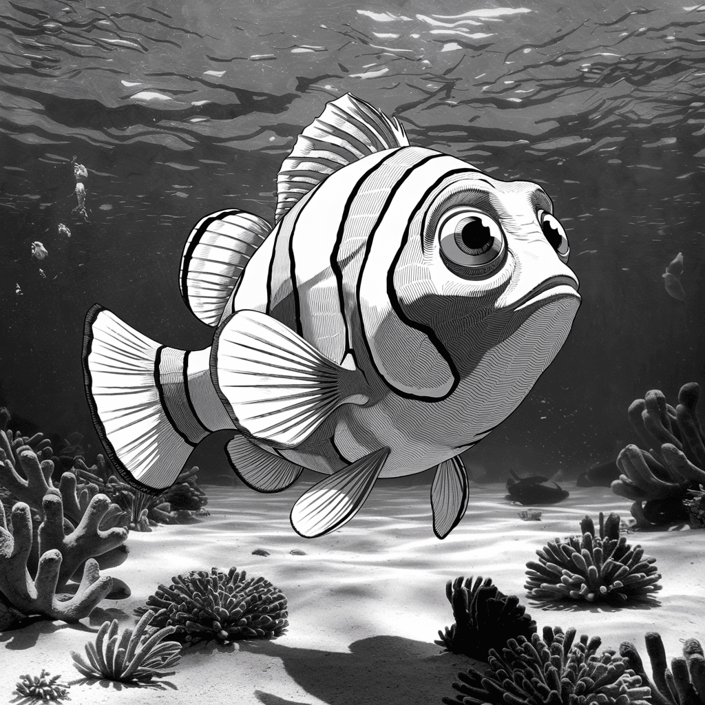 Sketsa Ikan Nemo Hitam Putih 18 sketsa ikan nemo hitam putih