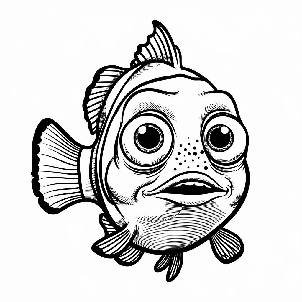 Sketsa Ikan Nemo Hitam Putih 3 sketsa ikan nemo hitam putih