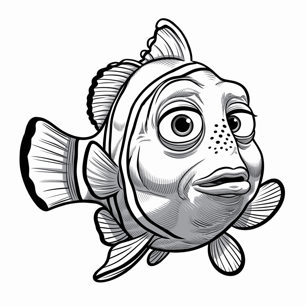 Sketsa Ikan Nemo Hitam Putih 21 sketsa ikan nemo hitam putih