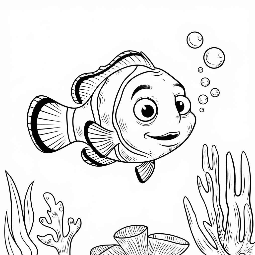 Sketsa Ikan Nemo Hitam Putih 22 sketsa ikan nemo hitam putih