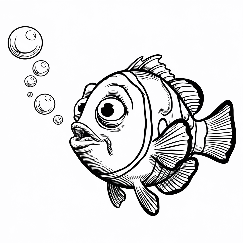 Sketsa Ikan Nemo Hitam Putih 24 sketsa ikan nemo hitam putih