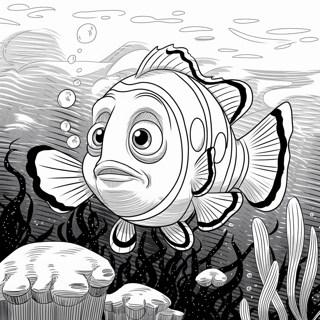 Sketsa Ikan Nemo Hitam Putih 27 sketsa ikan nemo hitam putih