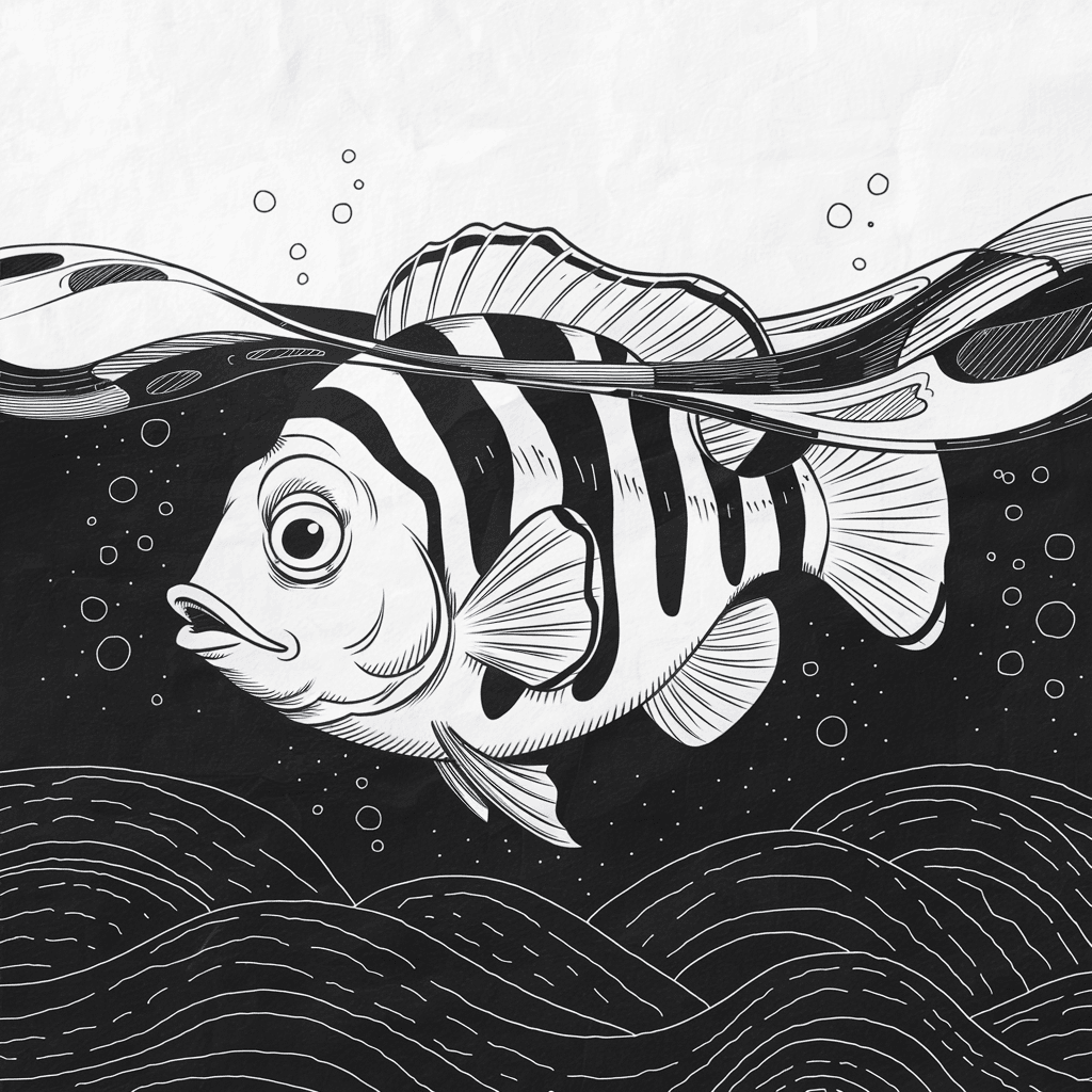 Sketsa Ikan Nemo Hitam Putih 30 sketsa ikan nemo hitam putih