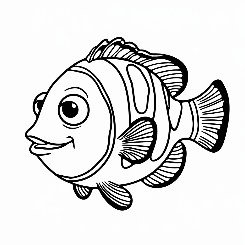 Sketsa Ikan Nemo Hitam Putih 4 sketsa ikan nemo hitam putih