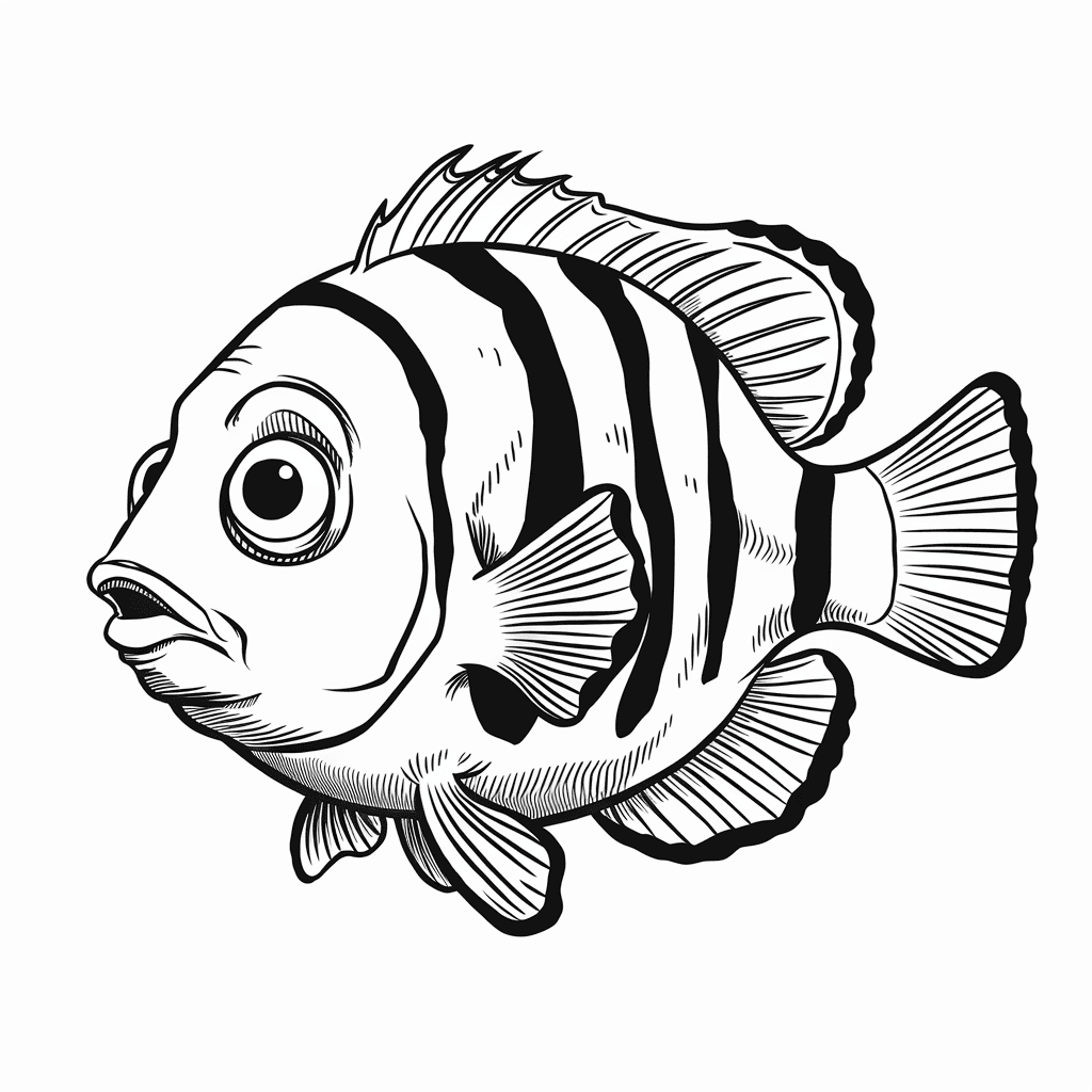 Sketsa Ikan Nemo Hitam Putih 5 sketsa ikan nemo hitam putih