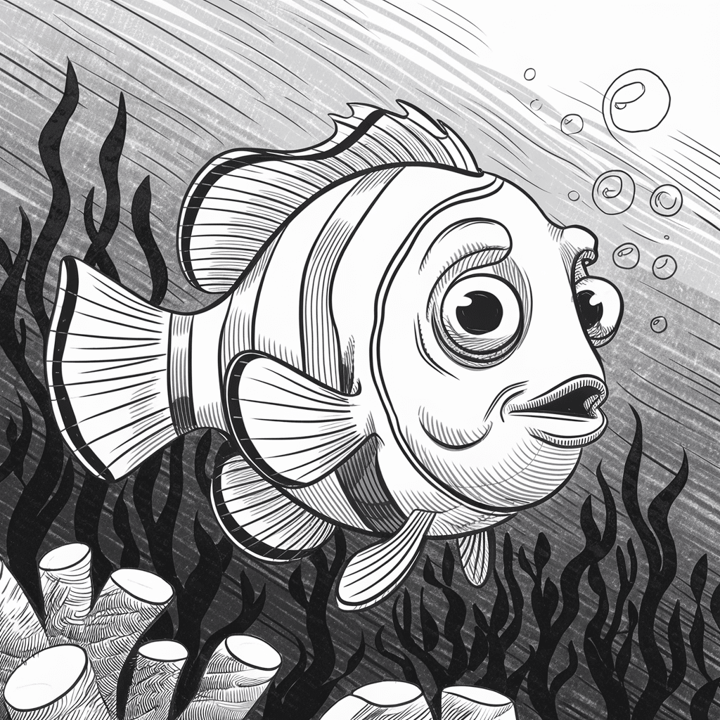 Sketsa Ikan Nemo Hitam Putih 7 sketsa ikan nemo hitam putih