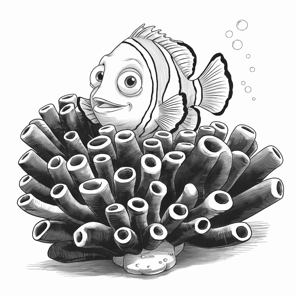 Sketsa Ikan Nemo Hitam Putih 8 sketsa ikan nemo hitam putih