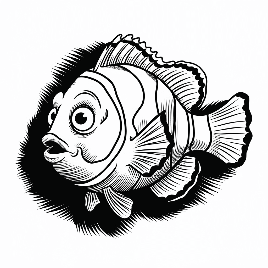 Sketsa Ikan Nemo Hitam Putih 9 sketsa ikan nemo hitam putih