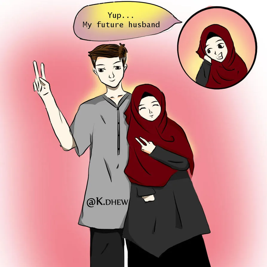 Gambar Kartun Muslimah Couple Romantis Terpisah 12 gambar kartun muslimah couple romantis terpisah