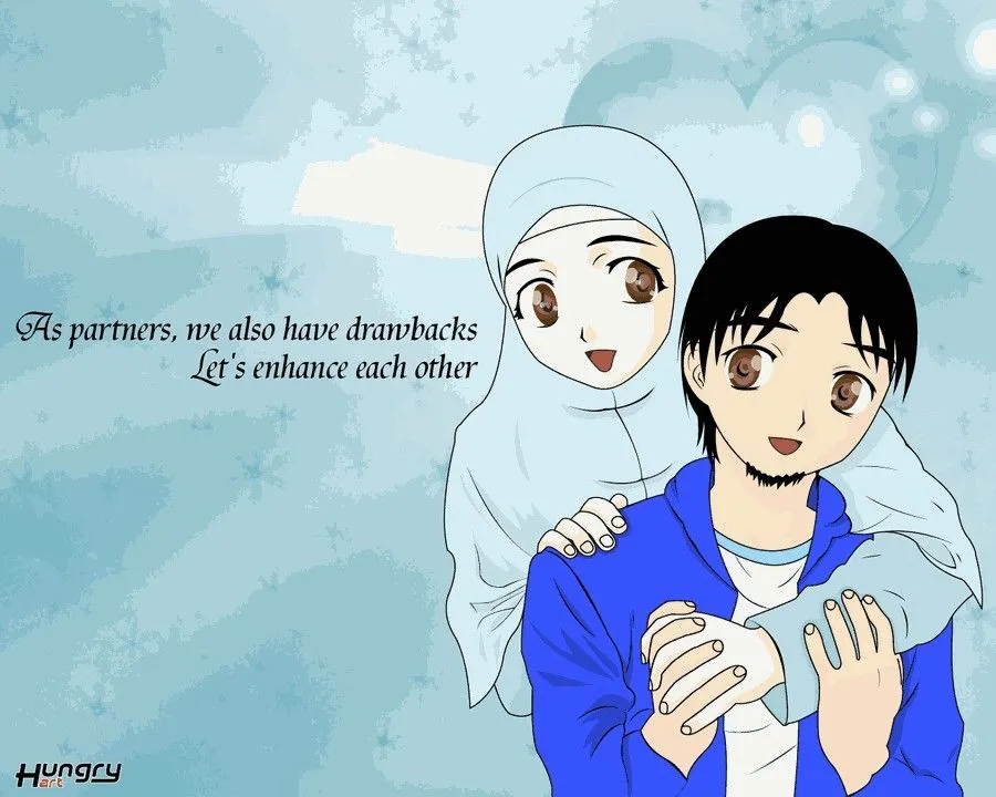 Gambar Kartun Muslimah Couple Romantis Terpisah 13 gambar kartun muslimah couple romantis terpisah