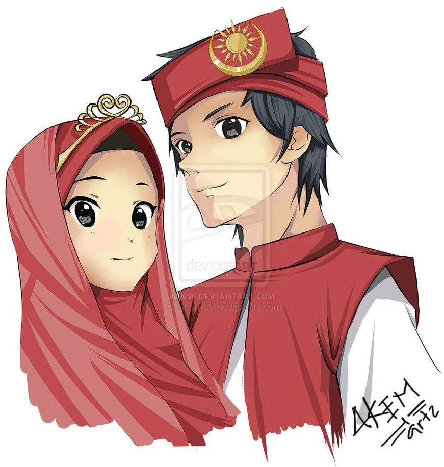 Gambar Kartun Muslimah Couple Romantis Terpisah 15 gambar kartun muslimah couple romantis terpisah