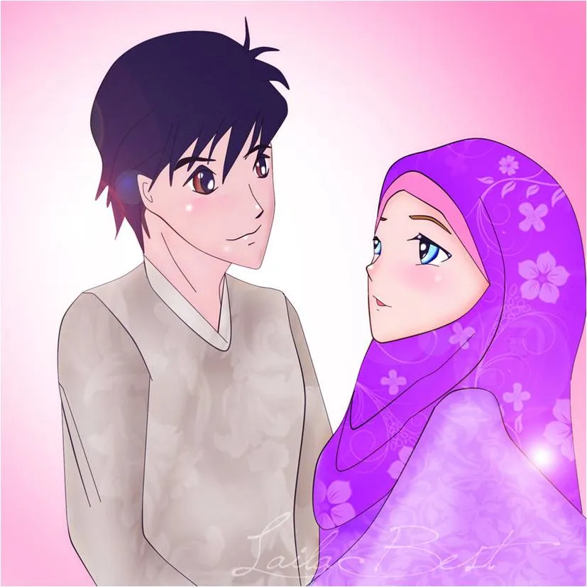 Gambar Kartun Muslimah Couple Romantis Terpisah 20 gambar kartun muslimah couple romantis terpisah