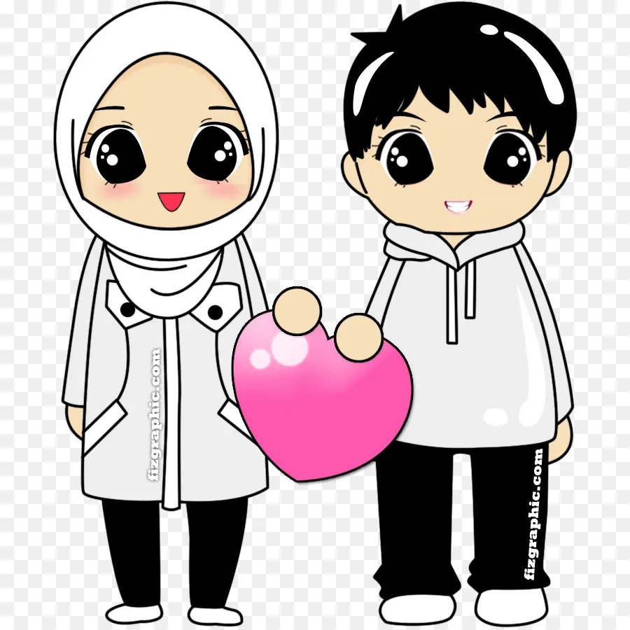 Gambar Kartun Muslimah Couple Romantis Terpisah 3 gambar kartun muslimah couple romantis terpisah