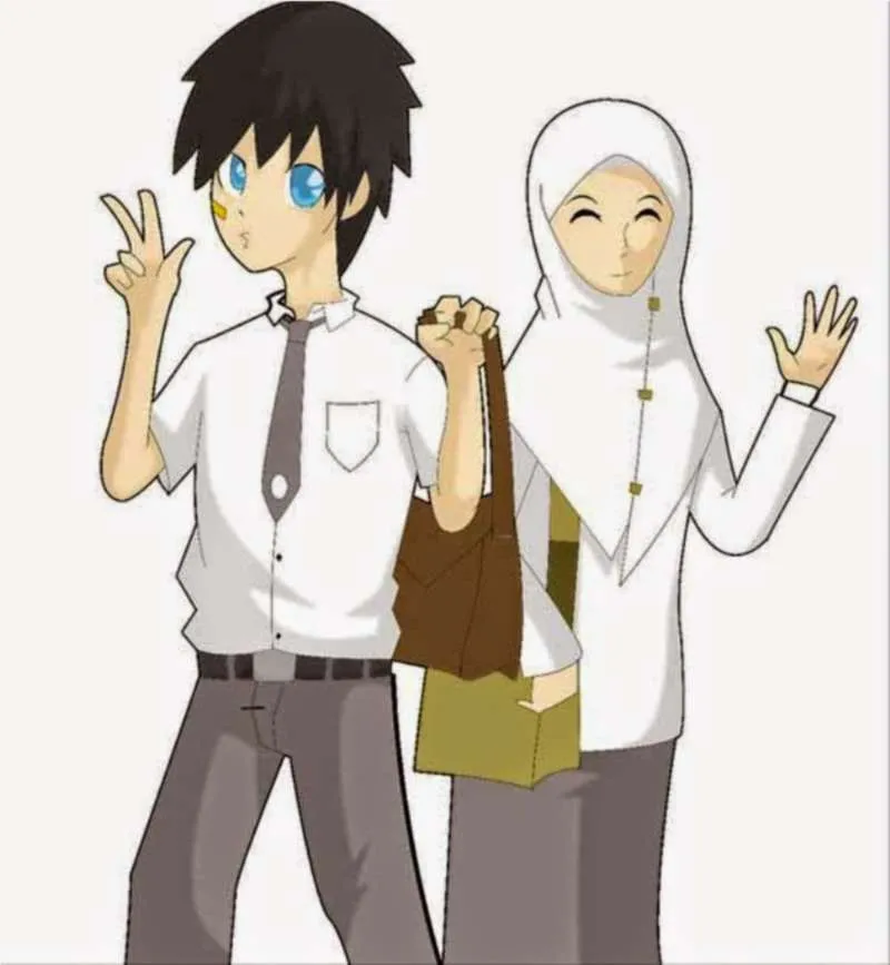 Gambar Kartun Muslimah Couple Romantis Terpisah 24 gambar kartun muslimah couple romantis terpisah