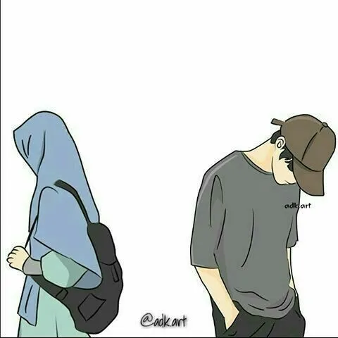 Gambar Kartun Muslimah Couple Romantis Terpisah 25 gambar kartun muslimah couple romantis terpisah