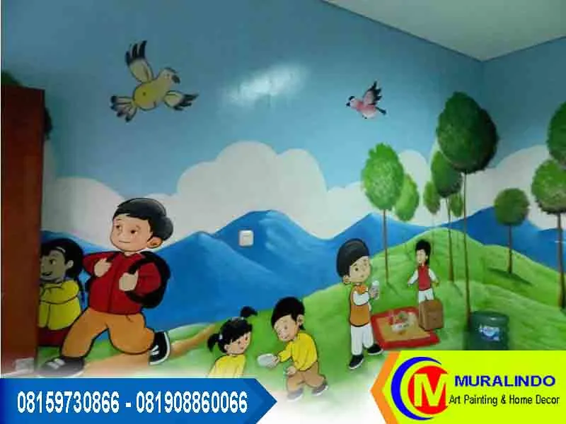 Kumpulan Lukisan Dinding TK Sederhana 11 lukisan dinding tk sederhana