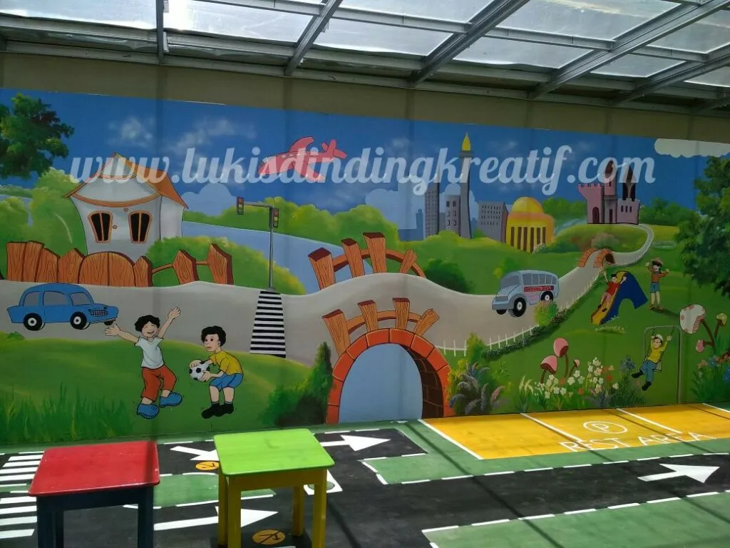 Kumpulan Lukisan Dinding TK Sederhana 15 lukisan dinding tk sederhana