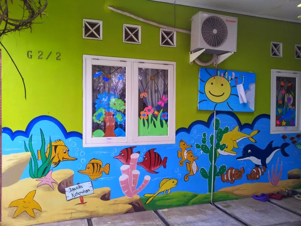 Kumpulan Lukisan Dinding TK Sederhana 17 lukisan dinding tk sederhana