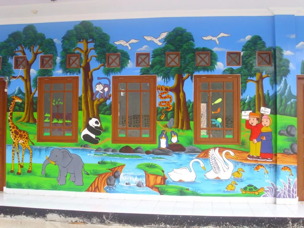 Kumpulan Lukisan Dinding TK Sederhana 7 lukisan dinding tk sederhana