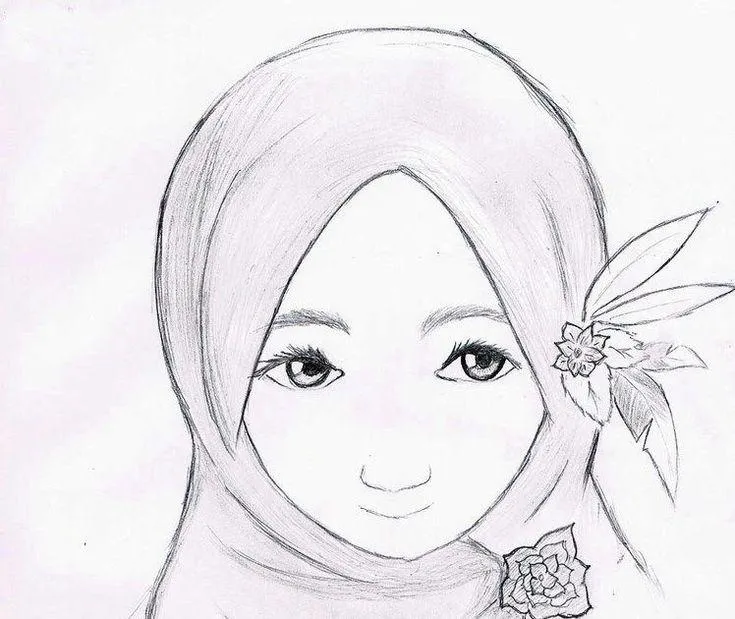 Kumpulan 16 Sketsa Gambar Orang Berhijab Yang Mudah 11 sketsa gambar orang berhijab yang mudah