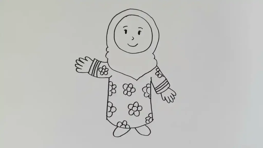 Kumpulan 16 Sketsa Gambar Orang Berhijab Yang Mudah 2 sketsa gambar orang berhijab yang mudah