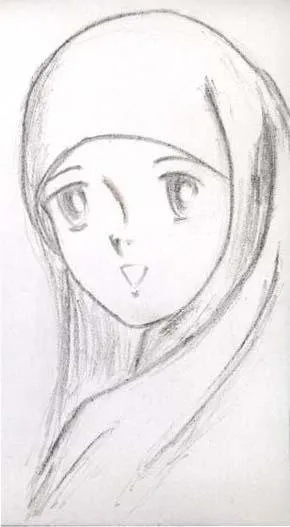 Kumpulan 16 Sketsa Gambar Orang Berhijab Yang Mudah 14 sketsa gambar orang berhijab yang mudah