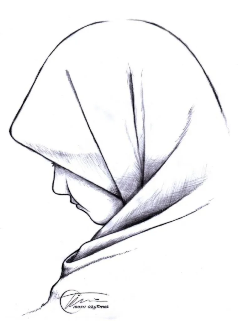 Kumpulan 16 Sketsa Gambar Orang Berhijab Yang Mudah 17 sketsa gambar orang berhijab yang mudah