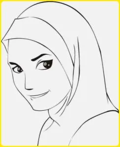 Kumpulan 16 Sketsa Gambar Orang Berhijab Yang Mudah 3 sketsa gambar orang berhijab yang mudah