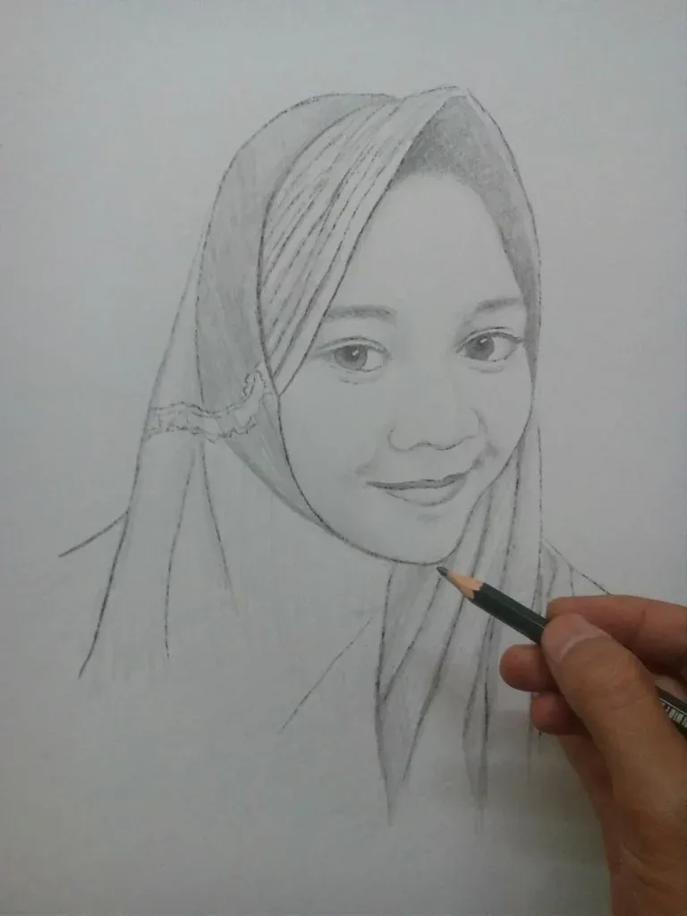 Kumpulan 16 Sketsa Gambar Orang Berhijab Yang Mudah 9 sketsa gambar orang berhijab yang mudah