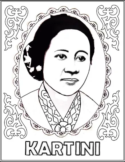 Kumpulan Sketsa Gambar RA Kartini Untuk Diwarnai 8 Sketsa Gambar RA Kartini Untuk Diwarnai