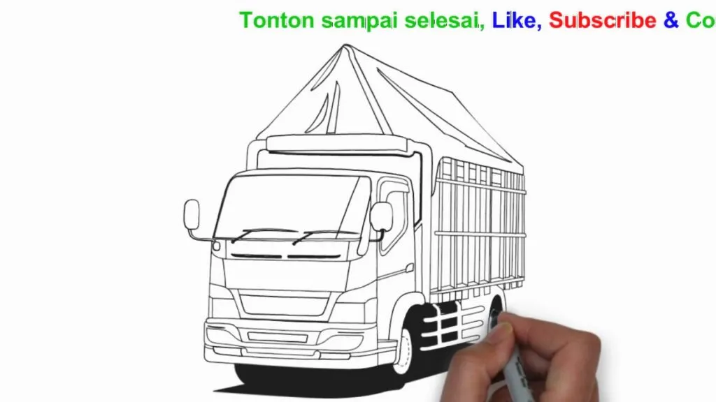sketsa truk oleng