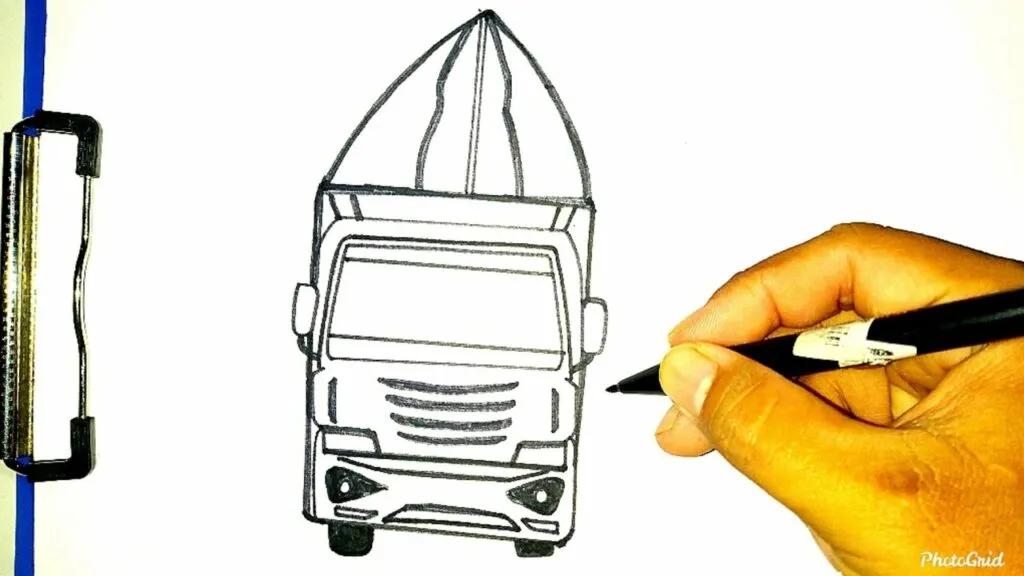 sketsa truk oleng