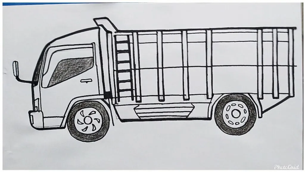 sketsa truk oleng