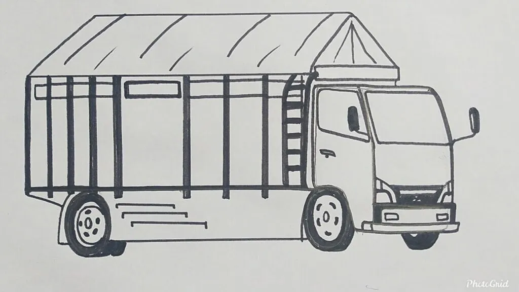 sketsa truk oleng