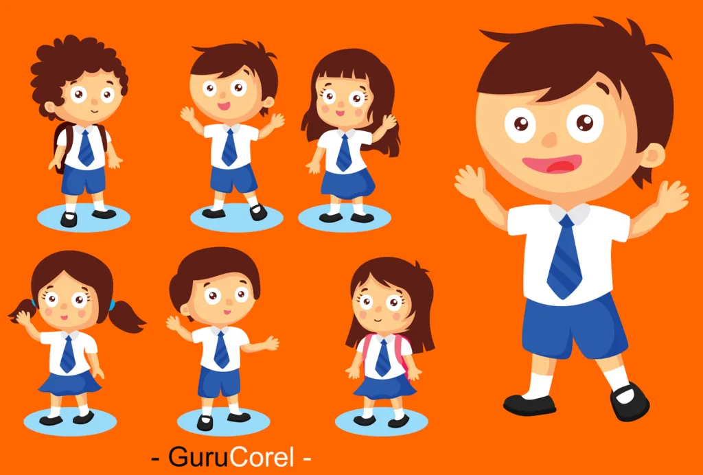 gambar kartun anak sekolah smp keren