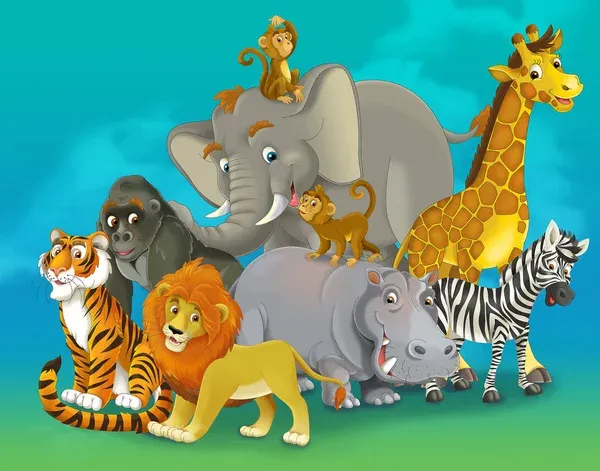 gambar kebun binatang kartun