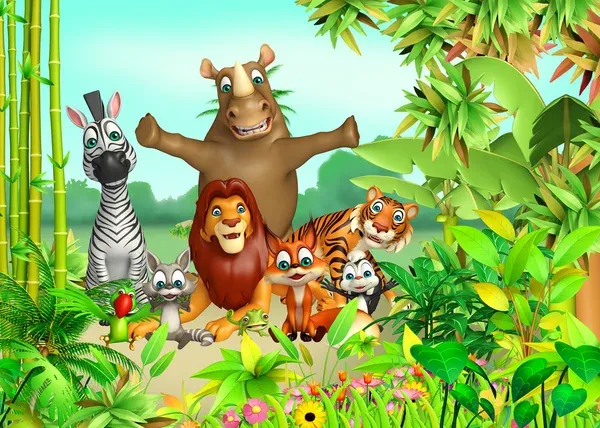 gambar kebun binatang kartun