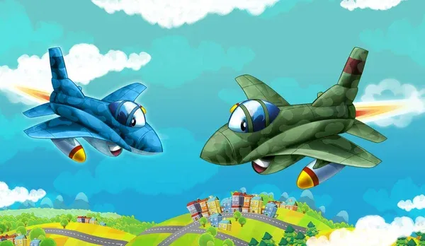 gambar pesawat kartun