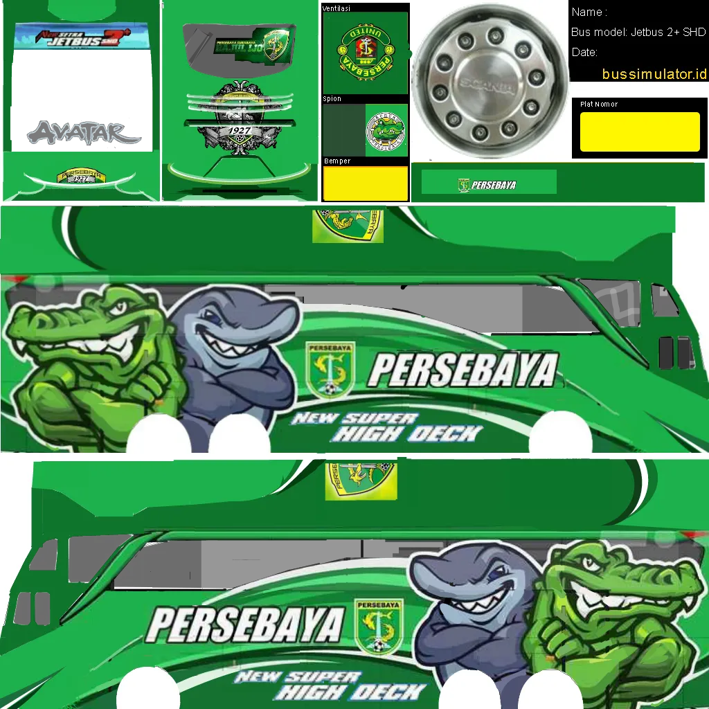 Kumpulan Livery Bussid Persebaya Terbagus dan Terlengkap 13 livery bussid persebaya