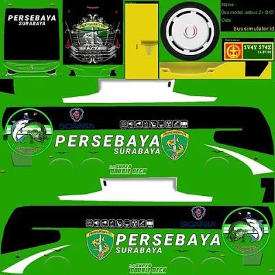 Kumpulan Livery Bussid Persebaya Terbagus dan Terlengkap 11 livery bussid persebaya