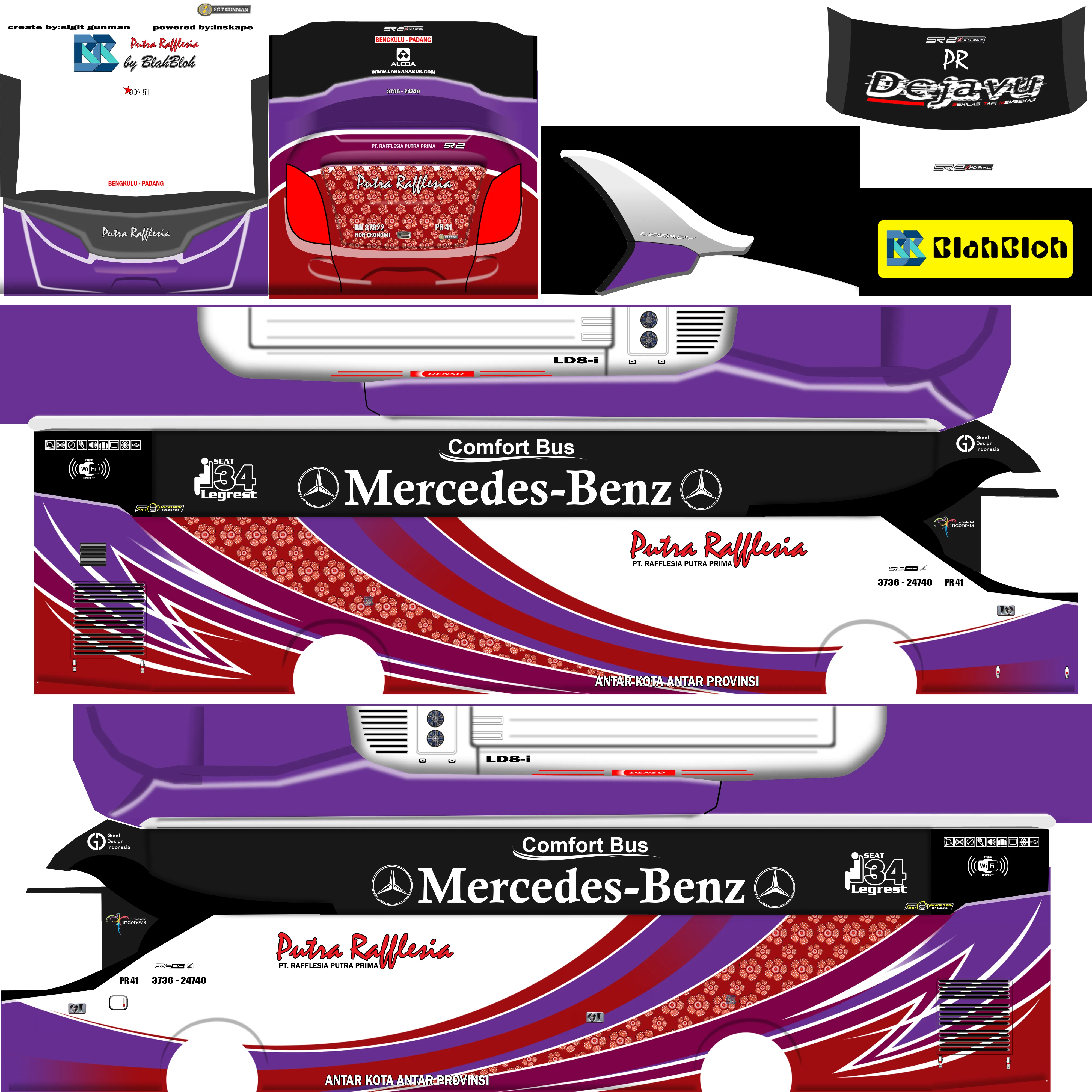 Kumpulan Livery Bussid Arjuna XHD Jetbus 3 Keren dan Lengkap 12 livery bussid arjuna xhd jetbus 3