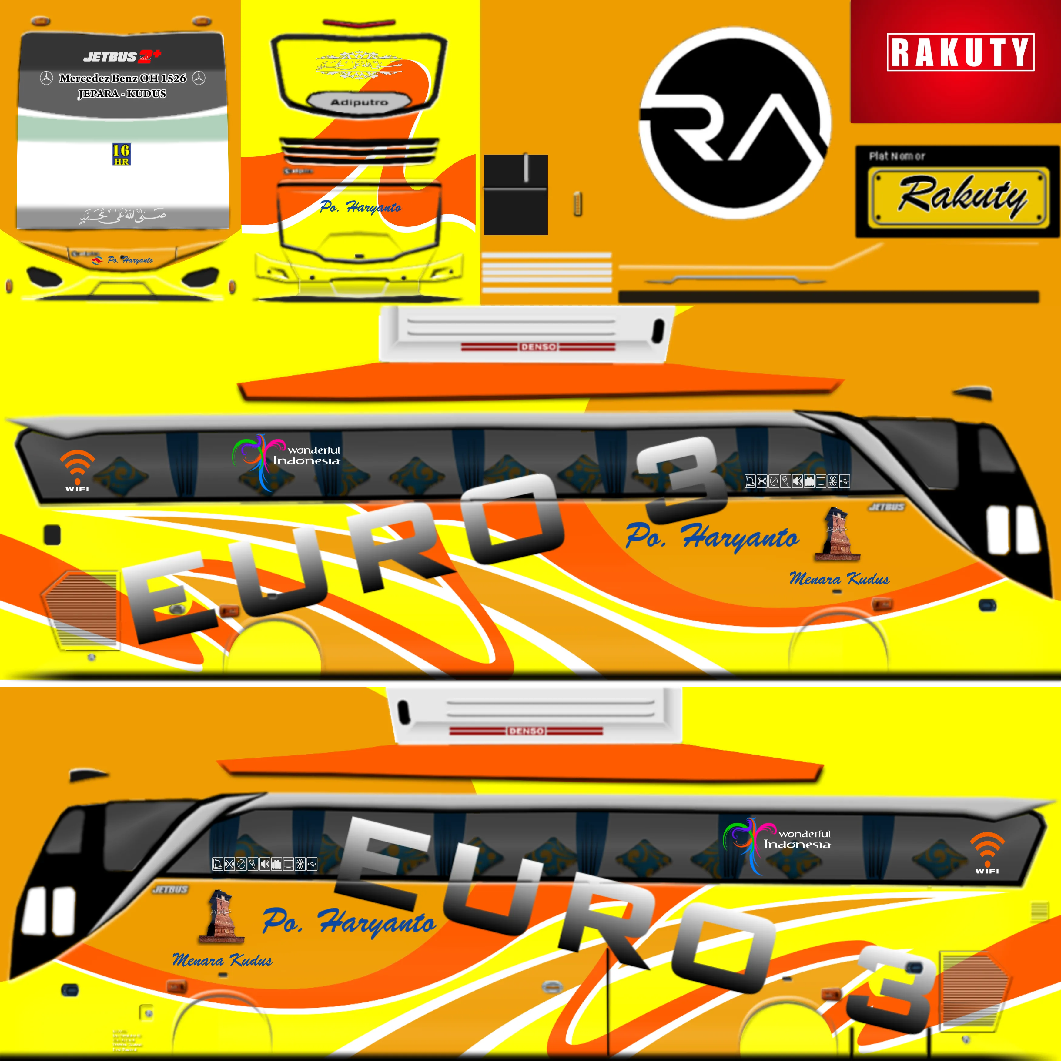 Kumpulan Livery Bussid PO Haryanto Keren Banget Lengkap 3 livery bussid po haryanto
